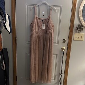 Torrid Shimmering Tan/Gold tea/floor length